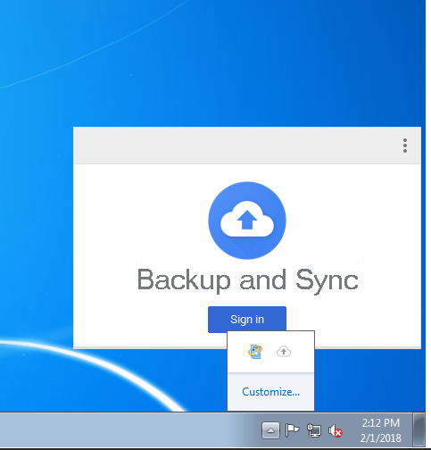 google backup and sync not working windows 10