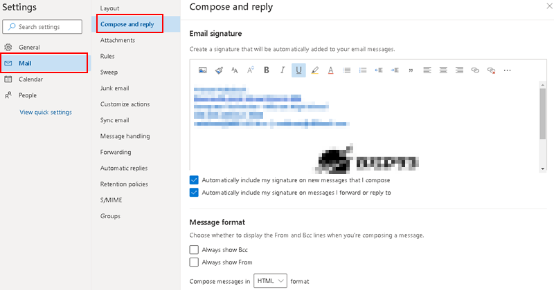 how to add signature in outlook 365 browser